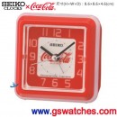 SEIKO QHE906R(公司貨,保固1年):::SEIKO X Coca-Cola,可口可樂聯名款,指針型鬧鐘,滑動式秒針,嗶嗶聲,貪睡,LED閃爍,刷卡,QHE-906R