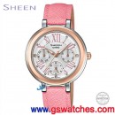 客訂商品,CASIO SHE-3034BGL-7AUDR(公司貨,保固1年):::Sheen,時尚女錶,日期,星期,24小時指針,刷卡不加價或3期零利率,SHE3034BGL