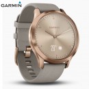 已完售,GARMIN vivomove-hr-premium-rose-gold-gray典雅款─中性灰-淺灰色皮革錶帶( 全尺寸)(公司貨,保固1年):::指針智慧腕錶,步數,卡路里,距離