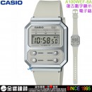 【金響鐘錶】現貨,CASIO A100WEF-8ADF(公司貨,保固1年):::經典電子錶,復古造型設計,1/100碼錶,鬧鈴,A-100WEF
