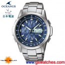已完售,CASIO OCW-500TDJ-2ADF(公司貨,保固1年):::太陽能電波時計OCEANUS精密時計數字+指針 雙顯(鈦金屬)<2局電波接收>