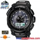 已完售,CASIO PRW-5000YT-1DR:::PRO TREK太陽能電波時計專業登山錶(鈦金屬)<6局電波接收>
