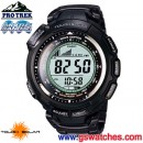 已完售,CASIO PRW-1300YTJ-1JF:::超薄型PRO TREK太陽能電波時計專業登山錶(鈦金屬)<5局電波接收>