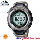已完售,CASIO PRG-110T-7VDR(公司貨,保固1年):::超薄PRO TREK太陽能專業登山錶(鈦金屬)