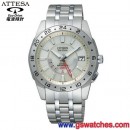 已完售,CITIZEN AS7010-50A(公司貨,保固2年):::ATTESA Eco-Drive光動能電波時計 GMT(鈦金屬)<日本電波>