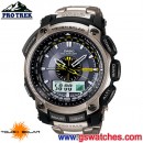 已完售,CASIO PRG-500T-7DR(公司貨,保固1年):::雙顯PRO TREK太陽能專業登山錶[鈦金屬],免運費,刷卡不加價或3期零利率