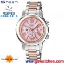已完售,CASIO SHN-7503SG-4ADR(公司貨,保固1年):::太陽能電波時計Sheen電波時計<日本兩局+中國一局>