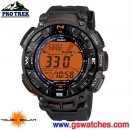 已完售,CASIO PRG-240-8DR(公司貨,保固1年):::PRO TREK太陽能專業登山錶,可旋轉錶圈,免運費,刷卡不加價或3期零利率