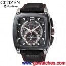 已完售,CITIZEN AT0730-01E(公司貨,保固2年):::Eco-Drive光動能計時碼表,3D面板設計