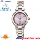 已完售,CASIO SHW-1500SG-4ADR(公司貨,保固1年):::太陽能電波時計Sheen電波時計<日本兩局+中國一局>