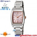 已完售,CASIO SHW-1503D-4ADR(公司貨,保固1年):::太陽能電波時計Sheen電波時計<日本兩局+中國一局>