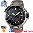 缺貨,CASIO PRX-7001T-7DR(公司貨,保固1年):::奢華時尚PRO TREK太陽能電波時計專業登山錶<6局電波接收>,鈦金屬,免運費,刷卡不加價或3期零利率
