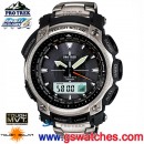 缺貨,CASIO PRW-5050T-7DR(公司貨,保固1年):::PRO TREK太陽能電波時計專業登山錶(鈦金屬)<6局電波接收>,免運費,刷卡不加價或3期零利率