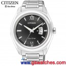 已完售,CITIZEN AW1100-56E(公司貨,保固2年):::日本製Eco-Drive METAL錶環光動能時尚男錶(MEN'S),藍寶石,對錶商品,免運費,刷卡或3期,AW110056E