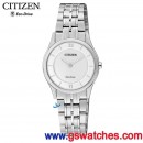 已完售,CITIZEN EG3220-58A(公司貨,保固2年):::日本製Eco-Drive光動能時尚對錶,女錶(LADY'S),藍寶石,EG322058A