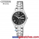 CITIZEN EW3191-51E(公司貨,保固2年):::日製Eco-Drive光動能對錶女錶(LADY'S),藍寶石,日期星期,免運費,刷卡或3期零利率,EW319151E