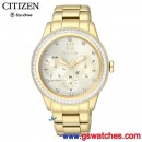 CITIZEN FD2012-52P(公司貨,保固2年):::Eco-Drive光動能時尚女錶,64顆水晶,星期,日期,24小時指針,刷卡或3期零利率,FD201252P