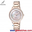 客訂商品,CITIZEN EM0382-51D(公司貨,保固2年):::CITIZEN L光動能系列,7顆天然鑽石,藍寶石鏡面,白蝶貝面板,免運費,刷卡或3期零利率,EM038251D