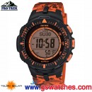 已完售,CASIO PRG-300CM-4DR(公司貨,保固1年):::PRO TREK太陽能專業登山錶,DIGITAL數字款,迷彩,夕陽橘,免運費,刷卡不加價或3期零利率,PRG300CM