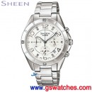 CASIO SHE-5021D-7ADR(公司貨,保固1年):::Sheen 計時碼錶系列,日期,24小時指針,刷卡不加價或3期零利率,SHE5021D