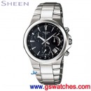 CASIO SHE-5019D-1ADR(公司貨,保固1年):::Sheen 計時碼錶,Regular Line經典系列,日期,刷卡不加價或3期零利率,SHE5019D