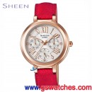 缺貨,CASIO SHE-3034GL-7BUDR(公司貨,保固1年):::Sheen Cruise Line奢華系列,日期,星期,24小時指針,刷卡不加價或3期零利率,SHE3034GL