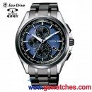 客訂商品,CITIZEN AT8044-72L(公司貨,保固2年):::光動能五局電波時計(美國,歐洲,日本2局,中國),萬年曆,鈦金屬,DLC,藍寶石,H804,刷卡或3期,AT804472L