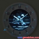 已完售,SEIKO QXA595W(公司貨,保固1年)蔚藍海岸:::SEIKO 掛鐘,滑動式秒針,夜光雙顯,直徑31.1cm,刷卡不加價QXA-595W