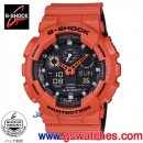 缺貨,CASIO GA-100L-4ADR(公司貨,保固1年):::G-SHOCK Standard,指針+數字雙顯系列,橘紅X黑,刷卡不加價或3期零利率,GA100L