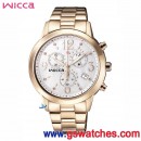 已完售,CITIZEN BM1-261-13(公司貨,保固1年):::Wicca 少女系列,時尚女錶,計時碼錶,日期顯示,24小時指針,聖誕節推薦款,水晶裝飾,BM126113