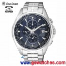已完售,CITIZEN AT8130-56L(公司貨,保固2年):::Eco-Drive光動能,鈦金屬,全球電波時計,H800,萬年曆,日期星期,碼表計時,藍寶石,AT813056L