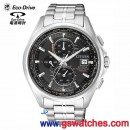 已完售,CITIZEN AT8130-56E(公司貨,保固2年):::Eco-Drive光動能,鈦金屬,全球電波時計,H800,萬年曆,日期星期,碼表計時,藍寶石,AT813056E