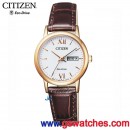 客訂商品,CITIZEN EW3252-07A(公司貨,保固2年):::日本製,Eco-Drive光動能,對錶系列(LADY'S),時尚女錶,藍寶石鏡面,星期日期顯示,刷卡或3期,EW325207A