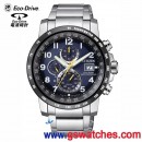 CITIZEN AT8124-91L(公司貨,保固2年):::Eco-Drive光動能 全球電波時計,H800,萬年曆,碼錶,日期星期,20氣壓防水,藍寶石,刷卡或3期,AT812491L
