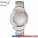 客訂商品,CITIZEN EW5514-87D(公司貨,保固2年):::CITIZEN L光動能系列,B036,球面水月藍寶石玻璃鏡面,1顆天然鑽,免運費,刷卡或3期零利率,EW551487D