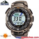 已完售,CASIO PRG-240T-7DR(公司貨,保固1年):::PRO TREK太陽能專業登山錶(鈦金屬),可旋轉錶圈,免運費,刷卡不加價或3期零利率
