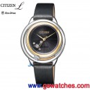 缺貨,CITIZEN EW5524-16E(公司貨,保固2年):::CITIZEN L光動能系列,B036,球面藍寶石玻璃鏡面,5顆天然鑽,白蝶貝面板,刷卡或3期,EW552416E