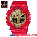客訂商品,CASIO GA-100VLA-4ADR(公司貨,保固1年):::G-SHOCK,指針+數字雙顯,新春限定紅色對錶,刷卡或3期零利率,GA100VLA
