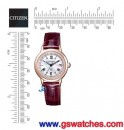 CITIZEN EC1144-00W(公司貨,保固2年):::xC Eco-Drive光動能全球電波時計,萬年曆,鈦金屬,藍寶石,白蝶貝,4顆天然鑽,櫻花粉紅,美國,歐洲,日本2局,中國,hebe代言