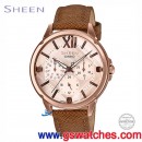 客訂商品,CASIO SHE-3056PGL-7AUDF(公司貨,保固1年):::Sheen,時尚女錶,日期,星期,24小時指針,刷卡不加價或3期零利率,SHE3056PGL