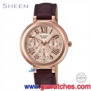 缺貨,CASIO SHE-3034GL-7A2UDF(公司貨,保固1年):::Sheen,時尚女錶,日期,星期,24小時指針,刷卡不加價或3期零利率,SHE3034GL