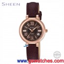 已完售,CASIO SHE-4029PGL-5AUDF(公司貨,保固1年):::Sheen,時尚女錶,日期,施華洛世奇水晶,SHE4029PGL