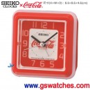 已完售,SEIKO QHE906R(公司貨,保固1年):::SEIKO X Coca-Cola,可口可樂聯名款,指針型鬧鐘,滑動式秒針,嗶嗶聲,貪睡,LED閃爍,QHE-906R