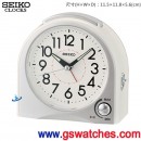 缺貨,SEIKO QHE170W(公司貨,保固1年):::SEIKO指針型鬧鐘,滑動式秒針,貪睡,嗶嗶聲鬧鈴,夜光,燈光,音量調整,刷卡不加價,QHE-170W