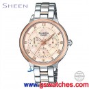 客訂商品,CASIO SHE-3055SPG-4AUDR(公司貨,保固1年):::Sheen,時尚女錶,星期,日期,24小時指針,刷卡或3期零利率,SHE3055SPG