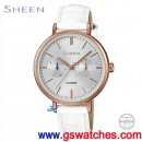 客訂商品,CASIO SHE-3054PGL-7AUDR(公司貨,保固1年):::Sheen,時尚女錶,多重指針,星期,日期,刷卡或3期零利率,SHE3054PGL