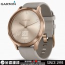 已完售,GARMIN vivomove-hr-premium-rose-gold-gray典雅款─中性灰-淺灰色皮革錶帶( 全尺寸)(公司貨,保固1年):::指針智慧腕錶,步數,卡路里,距離