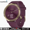 已完售,GARMIN vivomove-hr-sport-berry-gold運動款─ 野莓紫-野莓色矽膠錶帶(小/中)(公司貨,保固1年):::指針智慧腕錶,步數,卡路里,距離,心率,熱血