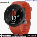 已完售,GARMIN forerunner-45-lava艷緋紅(公司貨,保固1年):::GPS光學心率跑錶,多項運動應用程式,forerunner45