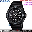 【金響鐘錶】預購,CASIO MRW-200H-1B2(公司貨,保固1年):::潛水運動風,指針男錶,旋轉式錶圈,星期,日期,防水100米,MRW200H